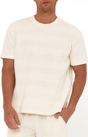 Threads 4 Thought Maxwell Stripe Jacquard Terry Cloth T-Shirt in White at Nordstrom, Size X-Large