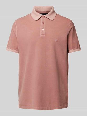 Tommy Hilfiger Regular Fit Poloshirt mit Logo-Stitching in Hellrot, Größe XL