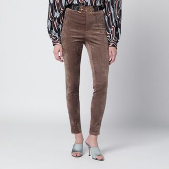 Gucci Brown stretch velvet leggings