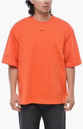Off-white Cotton Crewneck T-Shirt VIBE ARROW With Print size 3xl