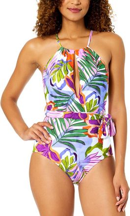 Anne Cole High Neck Plunge One-Piece