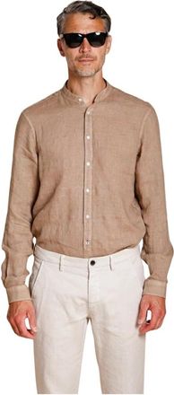 Mason's Porto Shirt - Heren - Casual Overhemden - Beige - M - Linnen - Overhemden