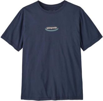 Patagonia 95 Oval Logo T-Shirt - Heren - T-shirts - Blauw - M - Katoen - Tops