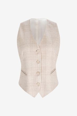 Kiton Karierte Weste aus Wolle und Kaschmir