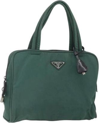 Prada Pre-owned Handbags, female, Green, Size: ONE SIZE Pre-owned Vintage Nylon Handbag