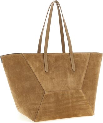 Brunello Cucinelli Womens Brown Calfskin Shoulder Bag