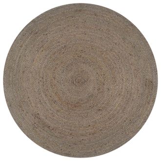 vidaXL Alfombra De Yute Tejida A Mano Redonda Gris 150 Cm Vidaxl