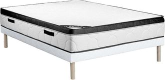 Vente-Unique Conjunto de somier tapizado + colch&oacute;n 160 x 200 cm espuma de 30 cm - SOLAK de YSM&Eacute;E