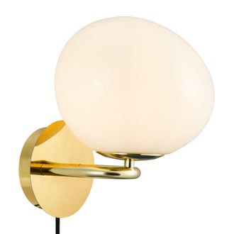 Nordlux Premium Indoor Wall Light Brass Metal E14 Hand Blown Glass - No, IP20 in Gold