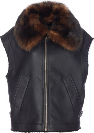 Fendi Ff Buckles Leather Vest