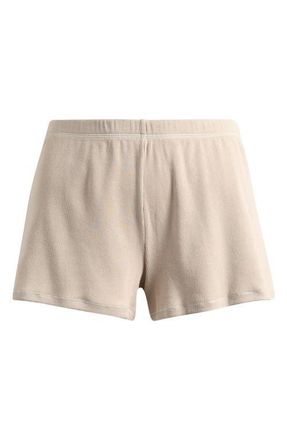 SKIMS Cotton Rib Loose Shorts in Stone at Nordstrom, Size Xx-Small