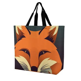Generic A Fox Image Shopping Bag Foldable Carry Bag Handle Handbags For Daily Use Camping Yoga