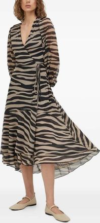 Bruuns Bazaar Abito midi con stampa zebra - Toni neutri