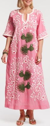 Frances Valentine Peacock Caftan in Pink/multi at Nordstrom, Size X-Large