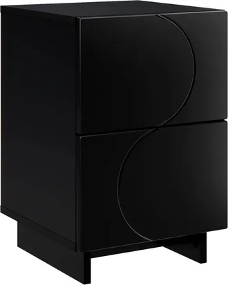 vidaXL Mesa De Noche Negro 33,5 X 34,5 X 50 Cm Madera De Ingenier&iacute;a Vidaxl