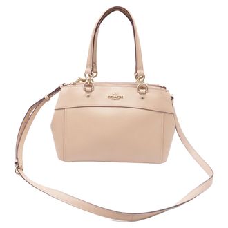 Coach Medium Brooke Carryall in Beige Leather
