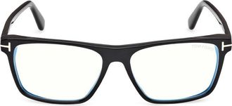 Tom Ford Blue Light Block Rectangular Mens Eyeglasses FT6170-B 001 56
