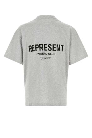 Represent Mens Grey Cotton Represent Owners Club T-Shirt Ashgreyblack Exterior Exterior: T-shirts And Polos