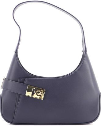 Ferragamo Gancini Side Lock Hobo Leather Medium
