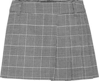 Philipp Plein Pleated Short Skirt Prince of Wales - Dames - Korte rokken - Grijs - L - Wol - Rokken