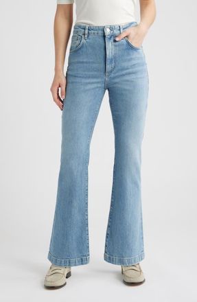 BOSS Lyris Hight Waist Bootcut Jeans in Blue at Nordstrom, Size 24 X 30