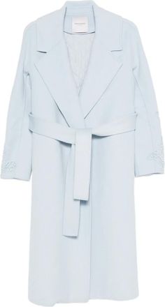 Ermanno Scervino Cappotto con ricamo a fiori - Blu