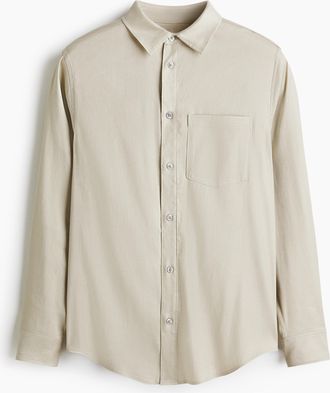 H&M Hemd aus Leinenmix in Regular Fit - Beige