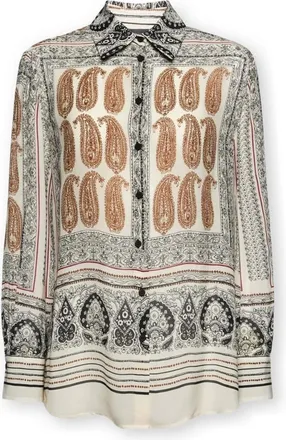 Elena Miro Overhemden, Dames, Veelkleurig, 6Xl, Polyester, Gedrukte Viscose Blouse