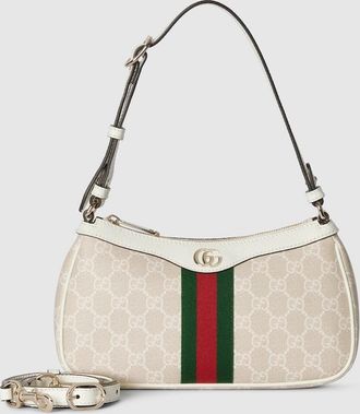 Gucci Ophidia Small Shoulder Bag, White, GG Canvas