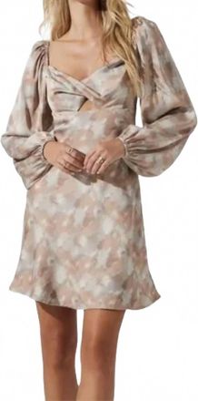 Astr Satin Twist Mini Dress In Taupe Mauve