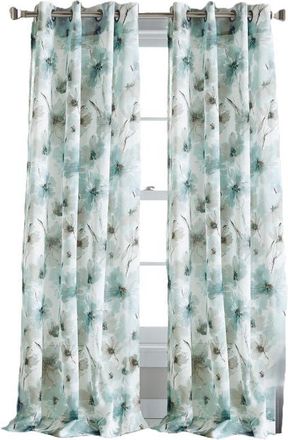 DKNY Modern Bloom Curtain Panel in Blue at Nordstrom, Size 50X63