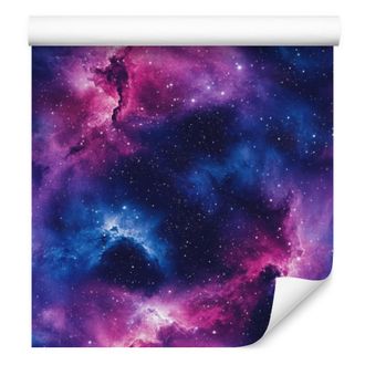 OEM Carta Da Parati Con Galassia Ad Acquerello, Viola E Blu Navy, 50x1000 Cm