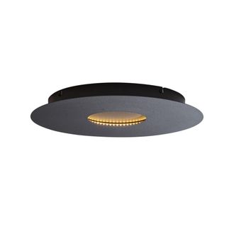 QAZQA L&aacute;mpara techo moderna negra LED 40 cm