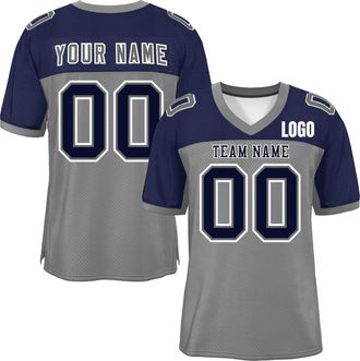 Generic Custom American Football Jersey for Men Women Youth Personalised Athletic Mesh Football Shirt with Name Number Retro Striped Short Sleeves Breathable 
