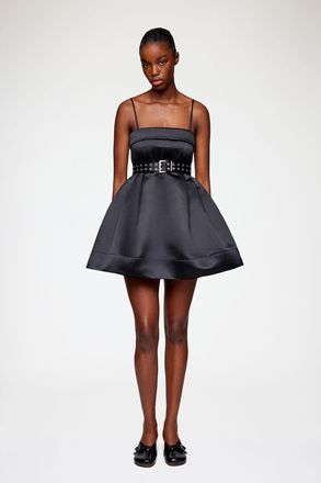 Ganni Dress in Black Satin - Size 34