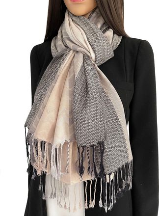 The Accessory Co. Womens Large Multicolour Pashmina Shawl Scarf, Woman Rainbow Coloured Scarf, Bright Multi Colour Wrap, Lightweight Summer Evening Paisley Floral Stole