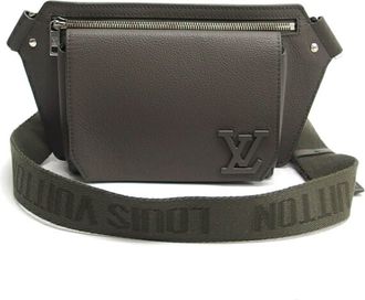 Louis Vuitton Moss Green Leather Shoulder Bag Sling Bag (Pre-Owned)