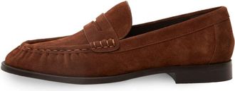 Cesare Gaspari Suede Penny Loafers - Dames - Loafers - Bruin - 38 EU - Su&egrave;de - Schoenen