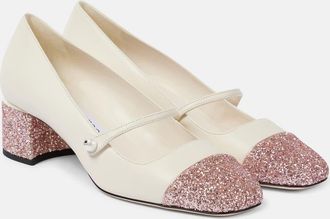 Jimmy Choo London Elisa 45 glitter leather Mary Jane pumps