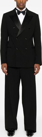 Emporio Armani Mens Wool Blend Double-breasted - Black - Size EU 50 (Mens)