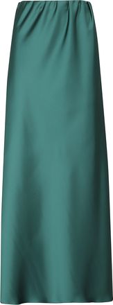 Alessandro Legora Green High-Waisted Satin Midi Skirt