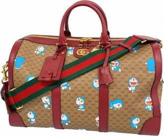 Gucci Brown Red Color Pvc Boston Bag (Pre-Owned)