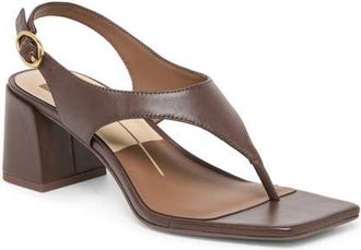 Dolce Vita Yves Block Heel Sandal in Dark Chocolate Leather at Nordstrom, Size 6.5