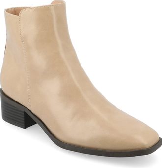 Journee Collection Cappri Boots Women Beige Square Toe Ankle Bootie ZAP1873