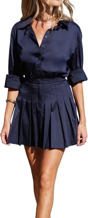Bishop + Young Devon Pleated Mini Dress in Indigo at Nordstrom, Size X-Small