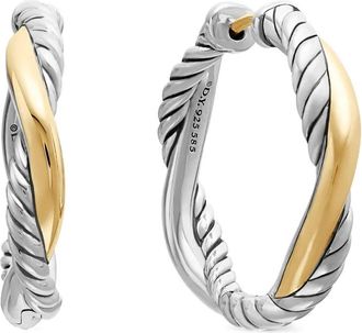 David Yurman Orecchini a cerchio Petite Infinity in oro giallo 14kt e argento sterling (17,3mm)