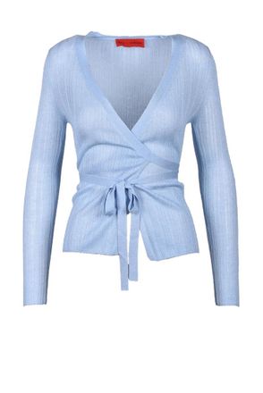 Wild Cashmere Wrap Cardigan - Light Blue