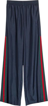 Gucci Web-stripe Silk Trousers