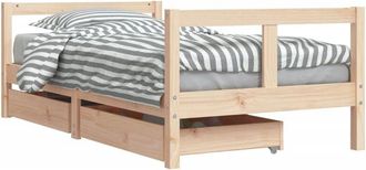 vidaXL Kids Bed Frame with Drawers 80x160 cm Solid Wood Pine Vidaxl