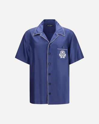 Dolce & Gabbana Hawaii piping-embroidered Shirt Male 40